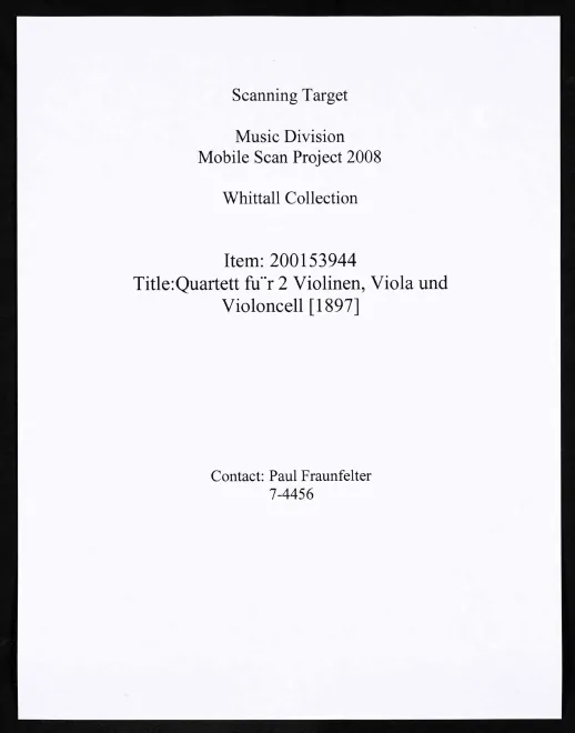 First page of String Quartet in D major