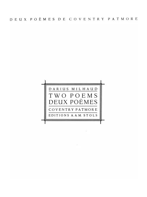 First page of 2 Poems of Coventry Patmore