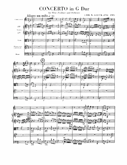 First page of Flute Concerto in G major