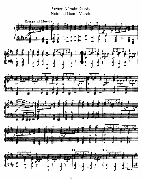 First page of National Guard March