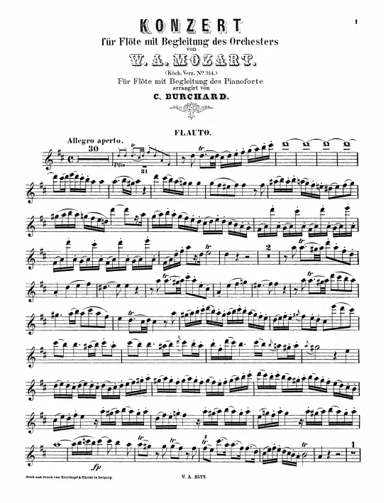 First page of Flute Concerto