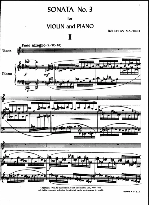 First page of Violin Sonata No.3