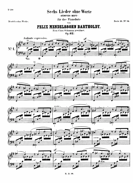 First page of Lieder ohne Worte