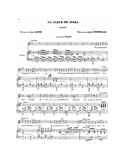 First page of La fleur de Zirka