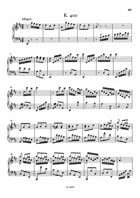 First page of Keyboard Sonata in D major
