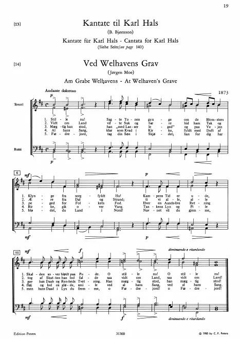 First page of Music at Welhavens Grave