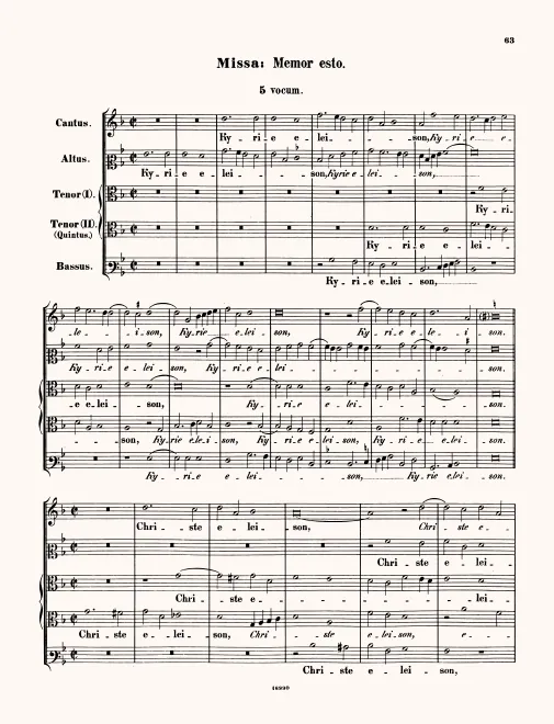 First page of Missa Memor esto