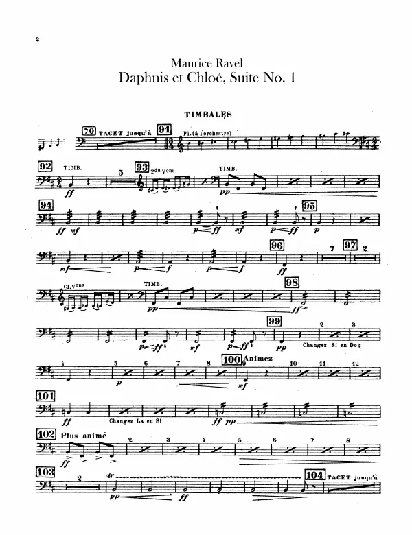First page of Daphnis et Chloé Suite No.1