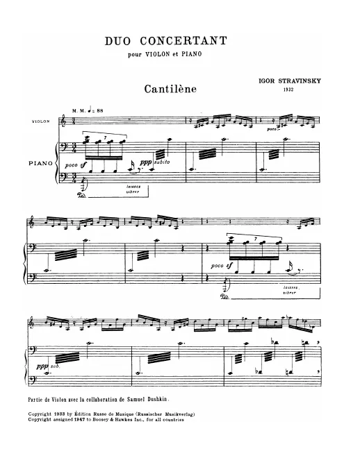 First page of Duo concertant