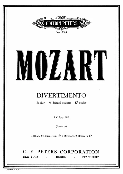 First page of Divertimento in E-flat major