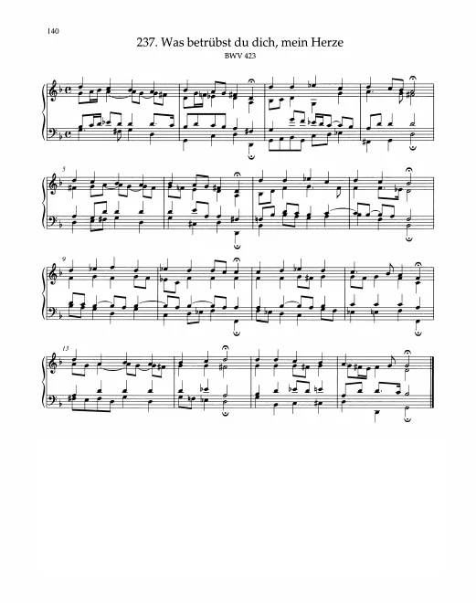 First page of Was betrübst du dich, mein Herze