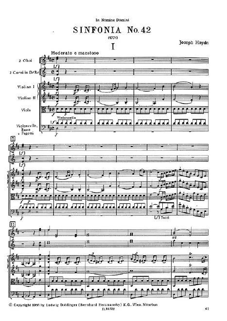 First page of Symphony No.42 in D major