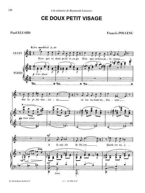 First page of Ce doux petit visage