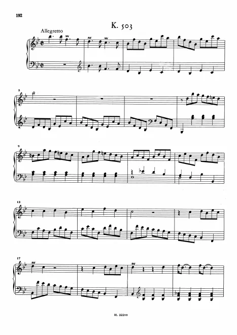 First page of Keyboard Sonata in B-flat major