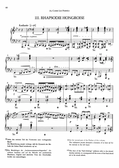 First page of Hungarian Rhapsody No.3