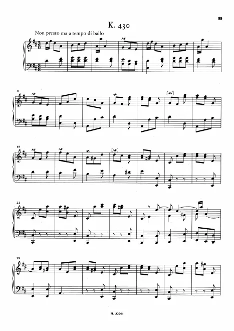 First page of Keyboard Sonata in D major
