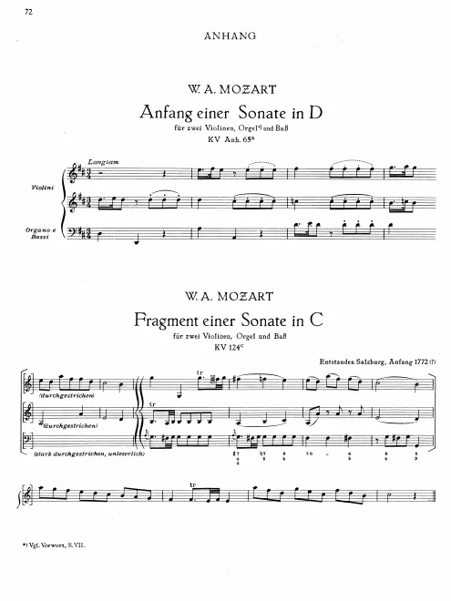 First page of Church Sonata in D major