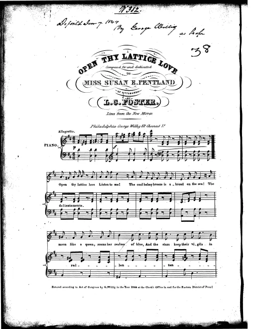 First page of Open Thy Lattice Love