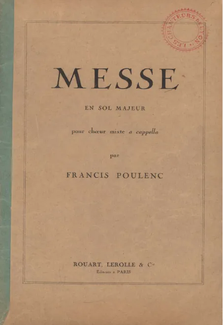 First page of Messe en sol majeur