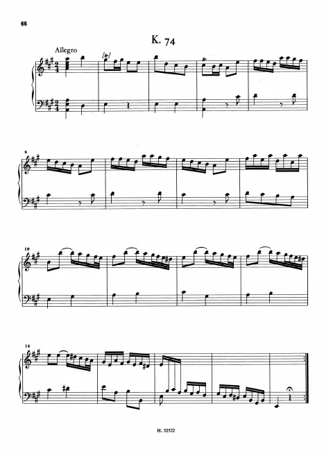 First page of Keyboard Sonata in A major