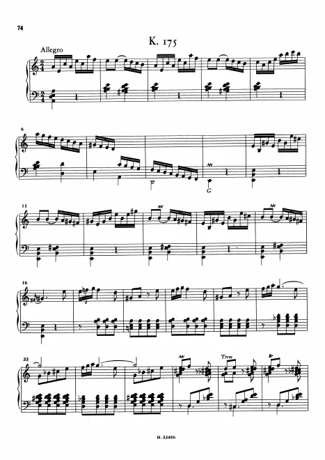 First page of Keyboard Sonata in A minor