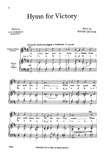 First page of Hymn for Victory
