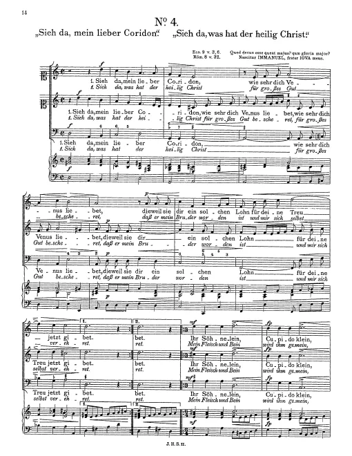 First page of Sieh da, mein lieber Coridon