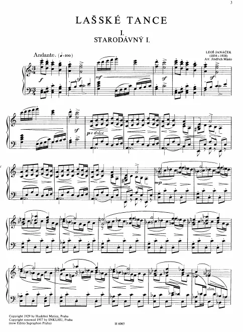 First page of Lašské Tance