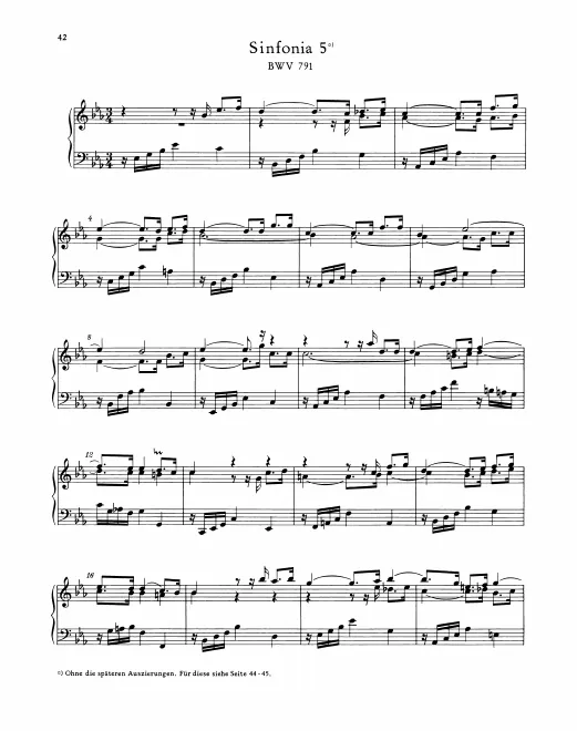 First page of Sinfonia in E-flat major