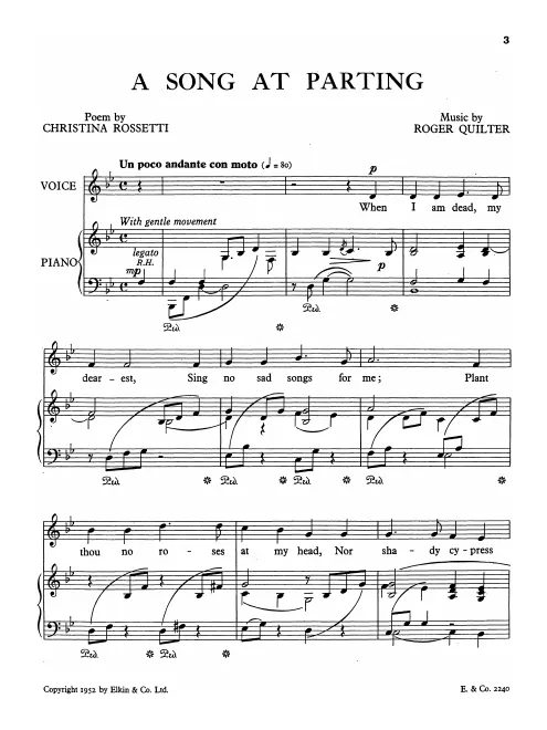 First page of A Song At Parting