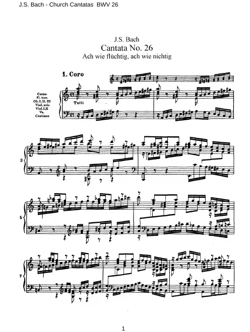 First page of Ach wie flüchtig, ach wie nichtig