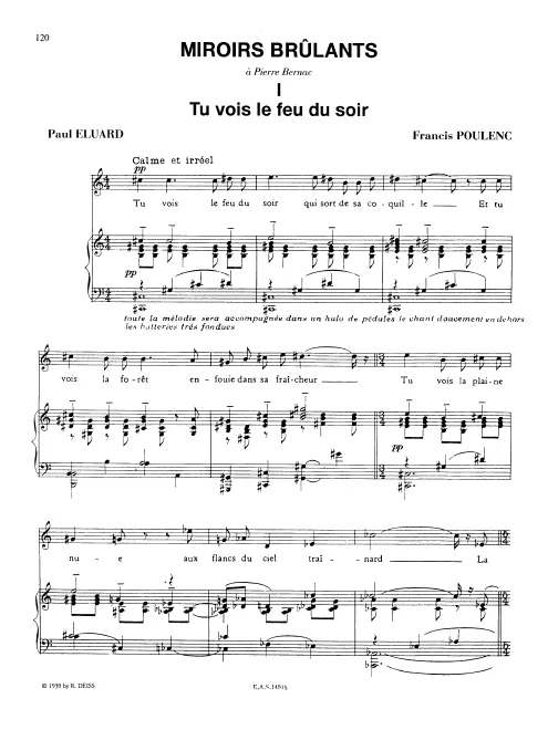 First page of Miroirs brûlants
