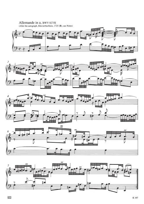 First page of Partita in A minor
