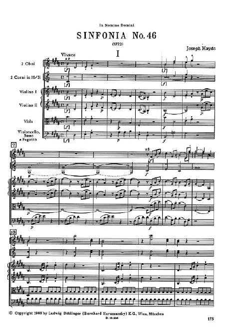 First page of Symphony No.46 in B major