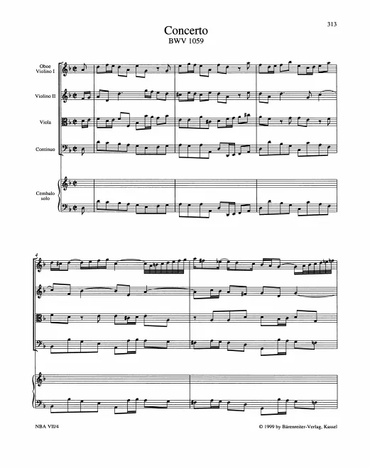 First page of Harpsichord Concerto No.8