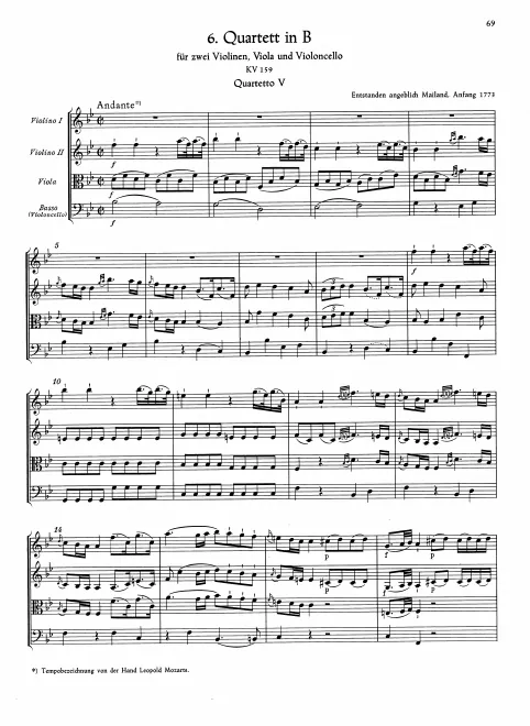 First page of String Quartet No.6