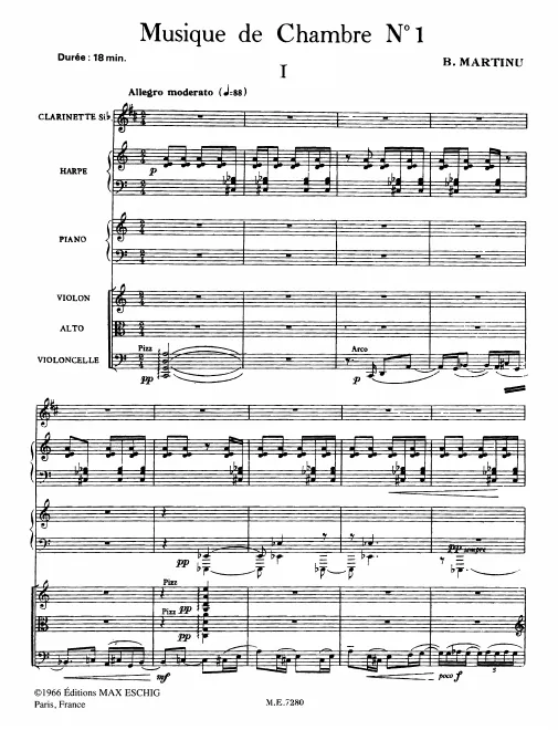 First page of Musique de chambre No.1
