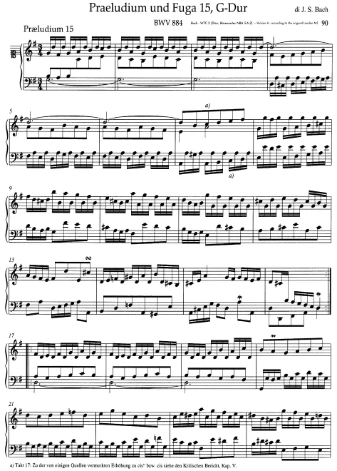 First page of Prelude and Fugue in G major