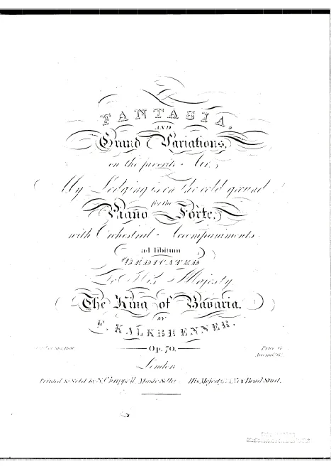 First page of Fantasia and grand variations on the favorite air "My lodging is on the cold ground"