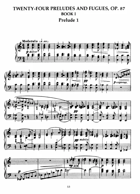 First page of 24 Preludes and Fugues