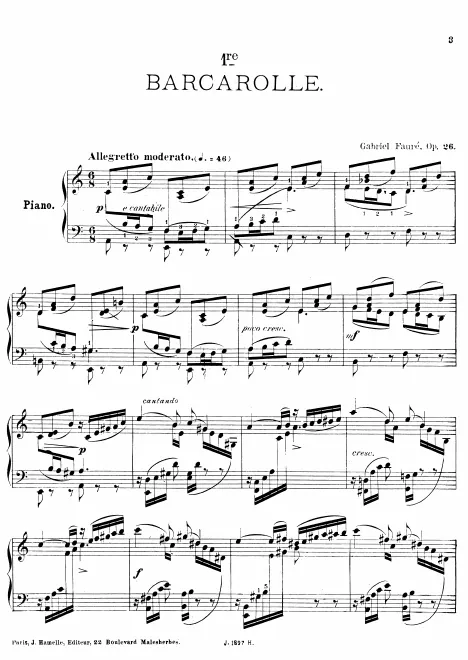 First page of Barcarolle No.1