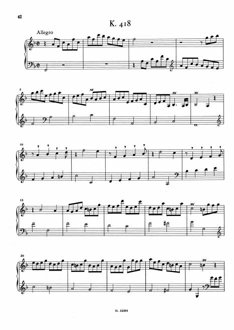 First page of Keyboard Sonata in F major