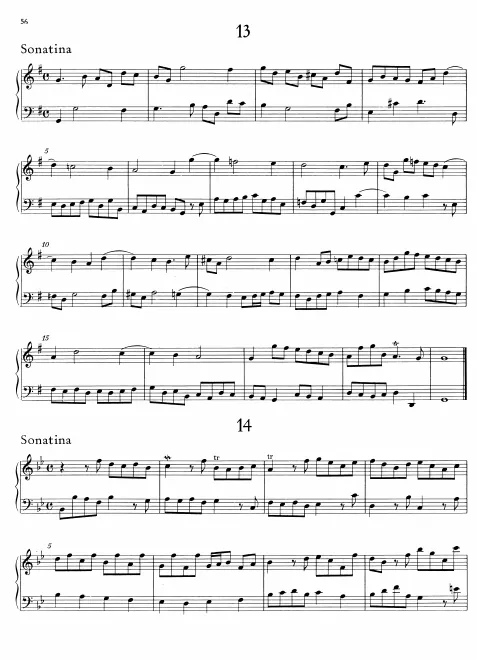 First page of Sonatina in B-flat major
