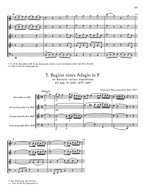 First page of Adagio in F major