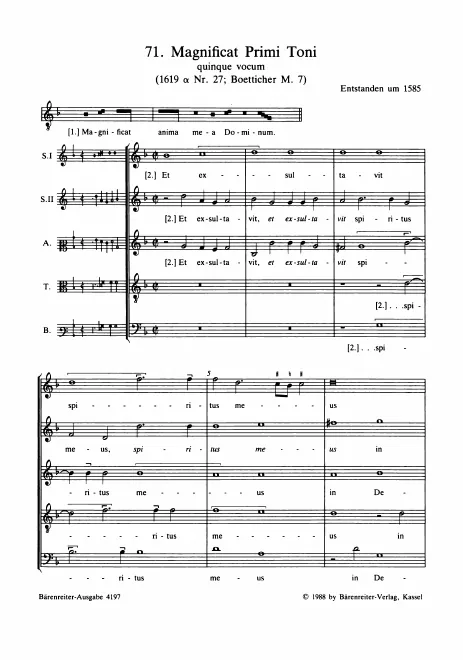 First page of Magnificat primi toni