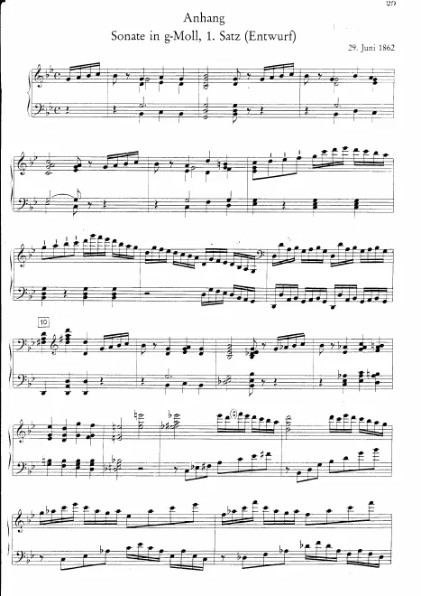 First page of Sonatensatz in G minor