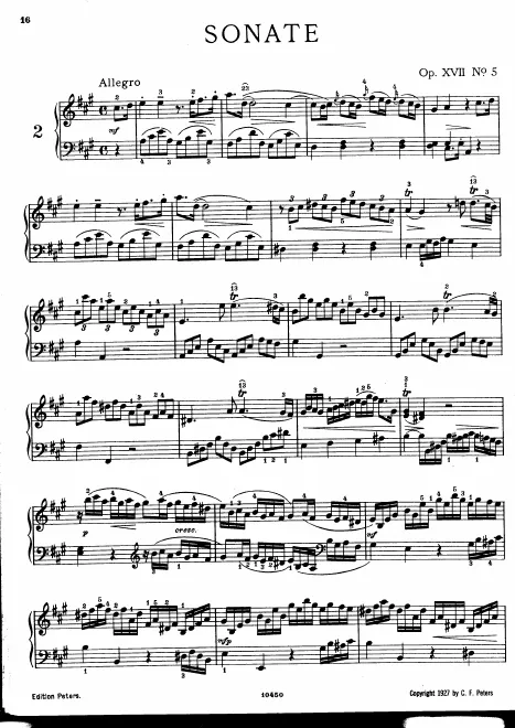 First page of Keyboard Sonata in A major
