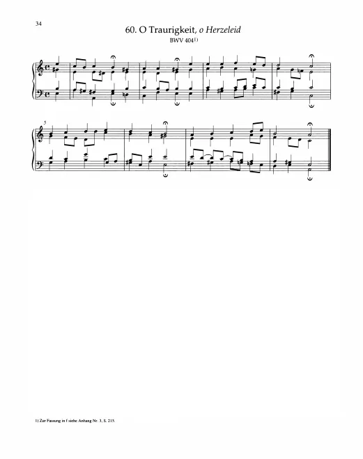 First page of O Traurigkeit, o Herzeleid!