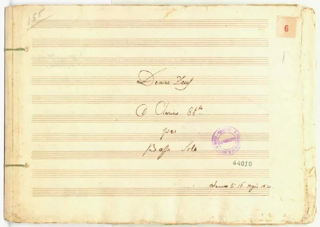 First page of Domine Deus in E-flat major