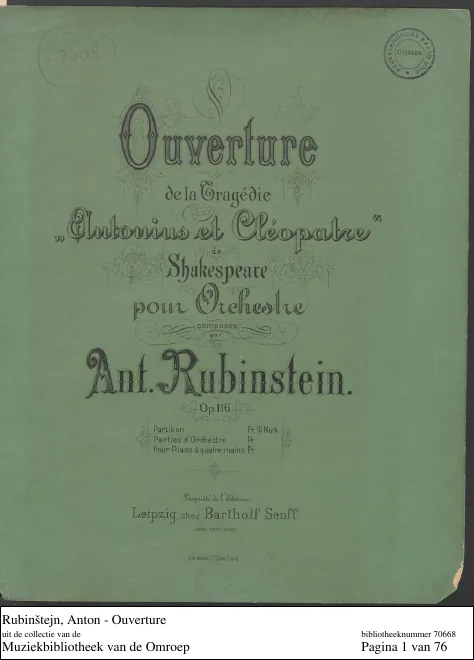 First page of Antonius and Cleopatre